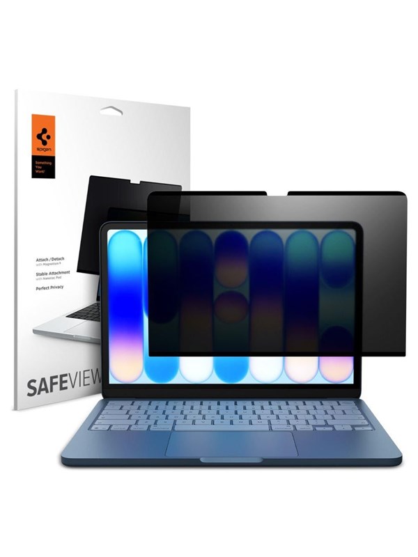 Spigen SafeView Geschikt voor Apple MacBook Neo 13 (2026) | Privacy Filter Screen Protector | Magnetische installatie | Antireflectie Folie