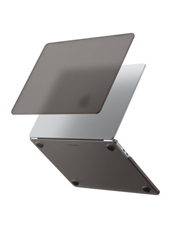 Spigen | Hoes Geschikt voor Macbook Air 13 Inch (M5/M4/M3/M2) | Air Skin | Back Cover | Verhoogde TPU-Voetjes | Hardcase Transparant Zwart