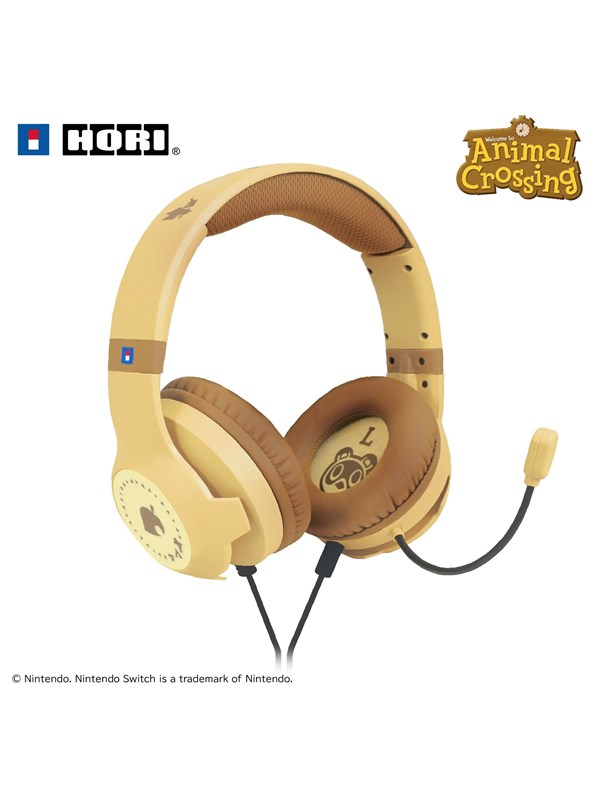 HORI Gaming Headset - Animal Crossing Brown - Nintendo Switch 2 - Wired Headset - Nintendo Switch 2