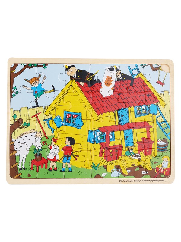 Pippi Langstrømpe Pippi - Framed Wooden Puzzle - Villa Villekulla