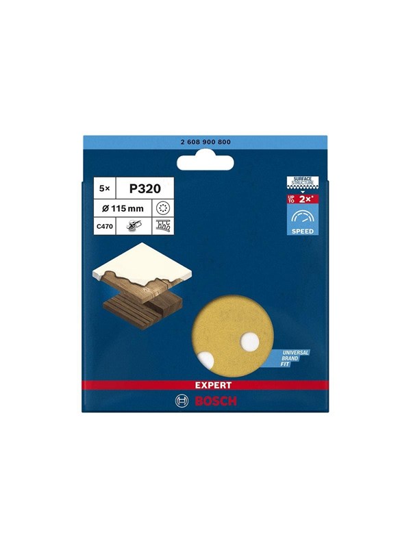 Bosch 5x Expert C470 schuurpapier met 8 gaten voor excentrische s...