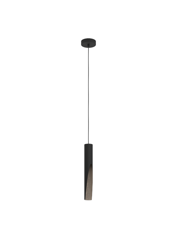 EGLO Barbotto Hanglamp - GU10 - Ø 6 cm - Zwart/Bruin - Staal - FSC Hout