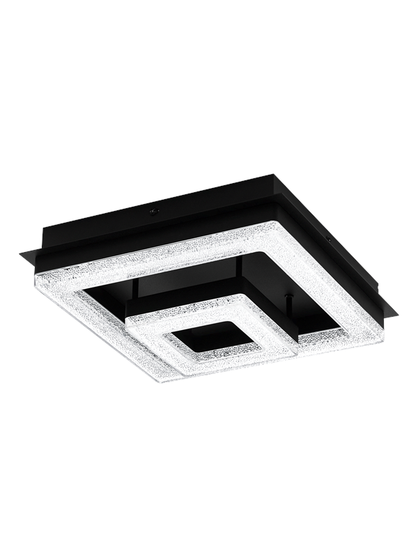 EGLO FRADELO 1 LOFT 240X240 ZWART/KRISTAL