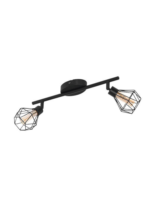 EGLO Zapata 1 - opbouwspot - 2-lichts - G9-LED - zwart/amberkleurig
