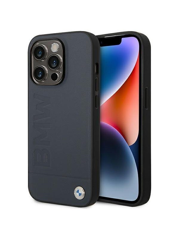 BMW BMHMP14XSLLNA iPhone 14 Pro Max 6.7" navy/navy hardcase Leather Hot Stamp MagSafe