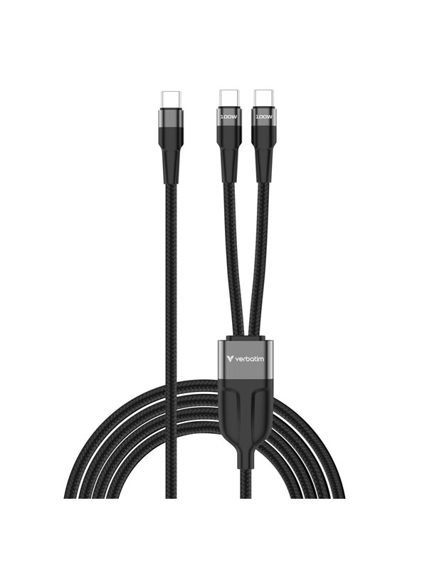 Verbatim USB-C - Dual - 100W - 2m - Black