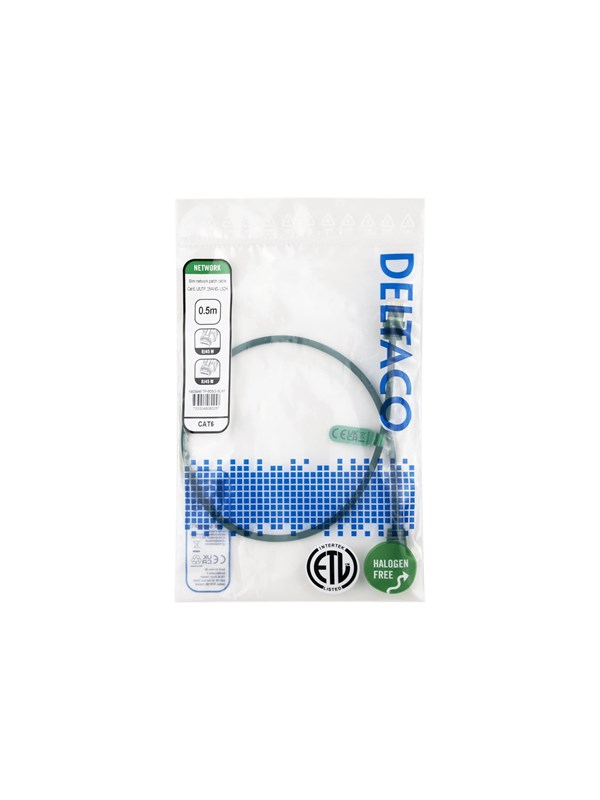 Deltaco patch cable - 0.5 m - green - Groen