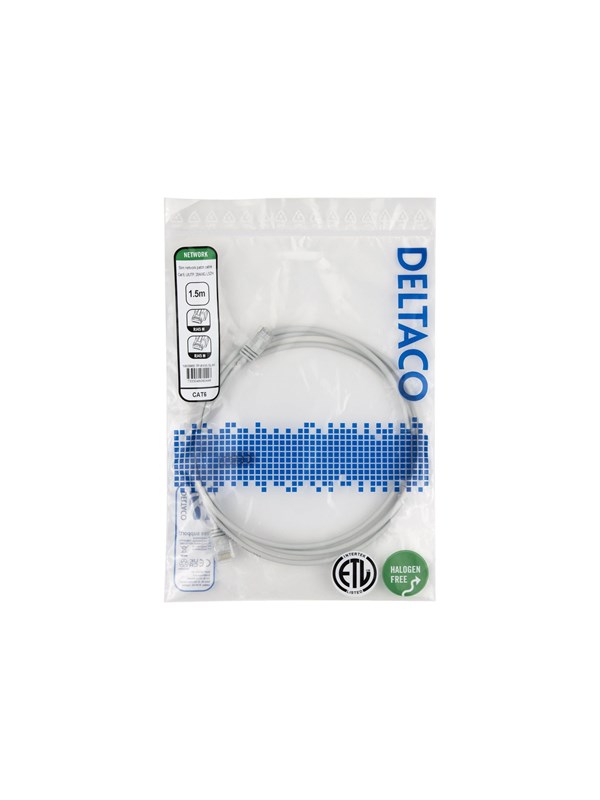 Deltaco patch cable - 1.5 m - grey - Grijs