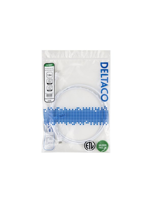 Deltaco patch cable - 1.5 m - white - Wit