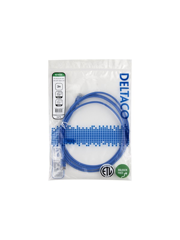 Deltaco patch cable - 2 m - blue - Blauw