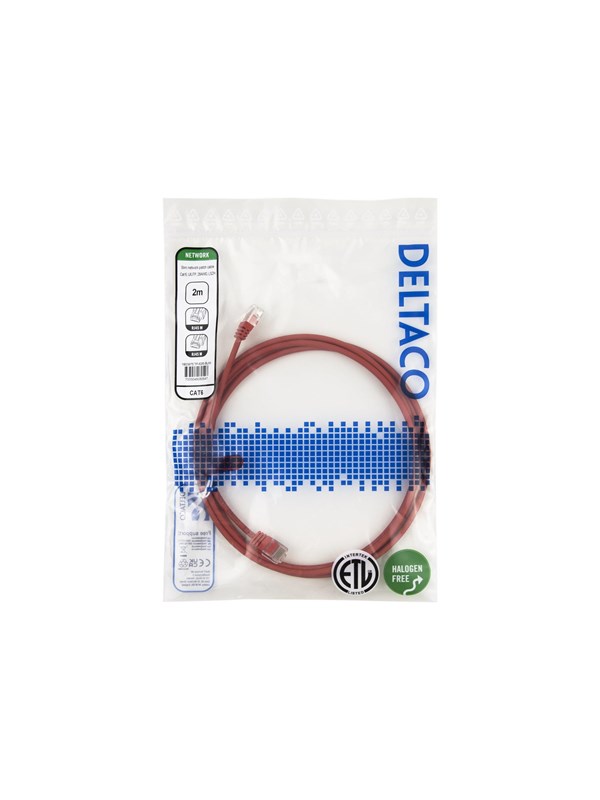 Deltaco patch cable - 2 m - red - Rood