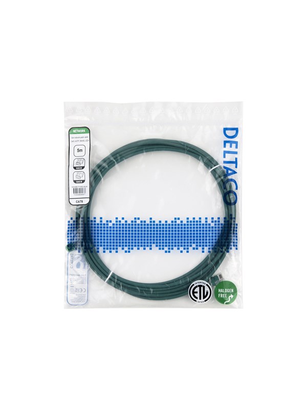 Deltaco patch cable - 5 m - green - Groen