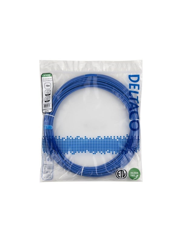 Deltaco patch cable - 15 m - blue - Blauw