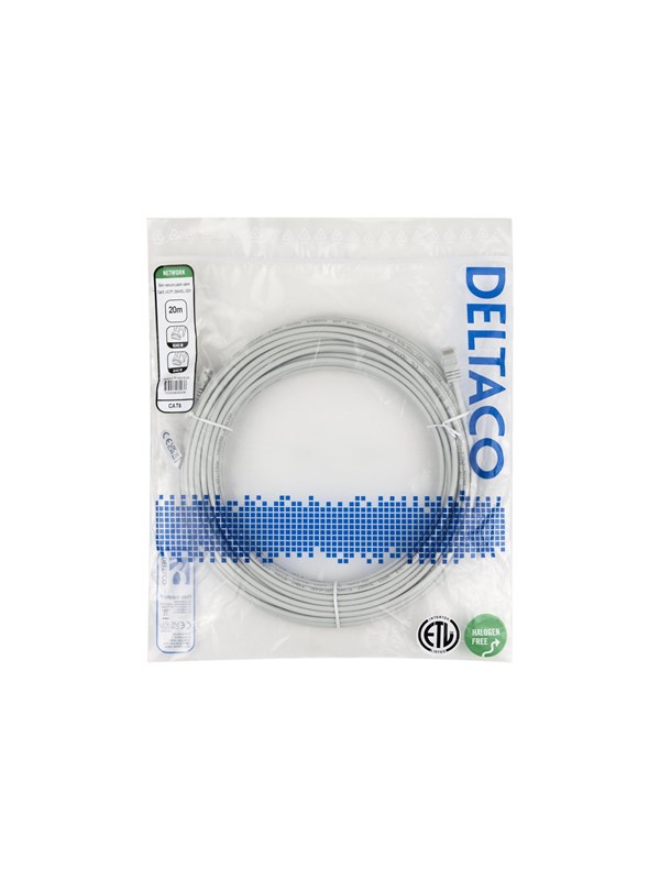 Deltaco patch cable - 20 m - grey - Grijs