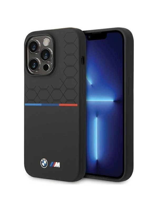 BMW Silicone Pattern iPhone 15 Pro Max Case - Black
