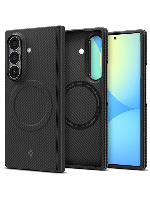 Spigen | Hoesje Geschikt voor Samsung Galaxy Z Fold 8 Ultra | Spigen Air Skin Aramid | Back Cover | met MagFit | Scharnier Bescherming | Zwart