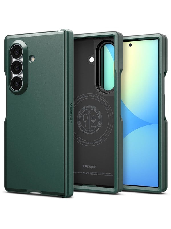 Spigen Tough Armor Pro Hoesje Geschikt voor Samsung Galaxy Z Fold 8 Ultra | Compatibel met MagSafe / Qi2 | Back Cover Militaire Standaard | Scharnier Bescherming | Groen