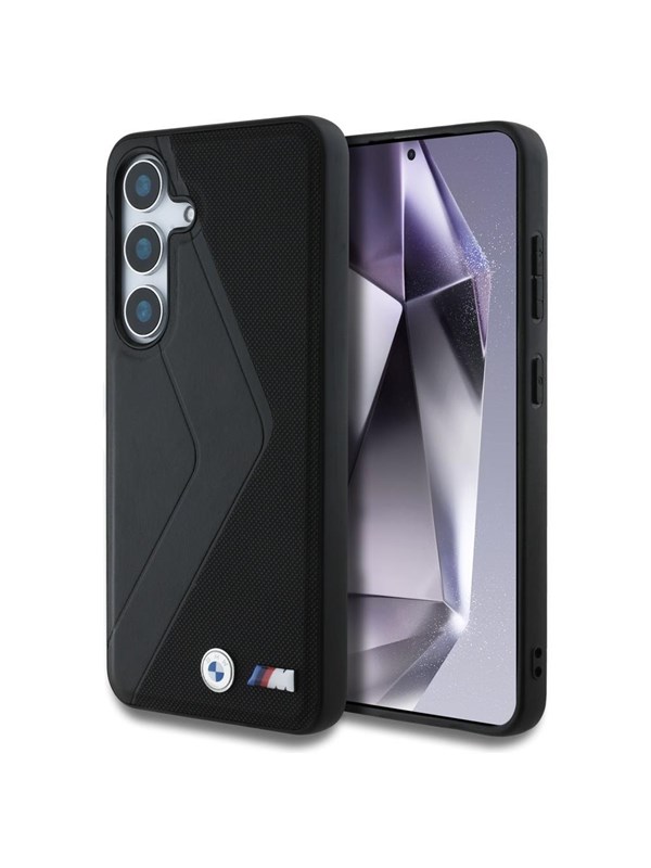 BMW Leather Oversized Stripes MagSafe case for Samsung Galaxy S25 - black