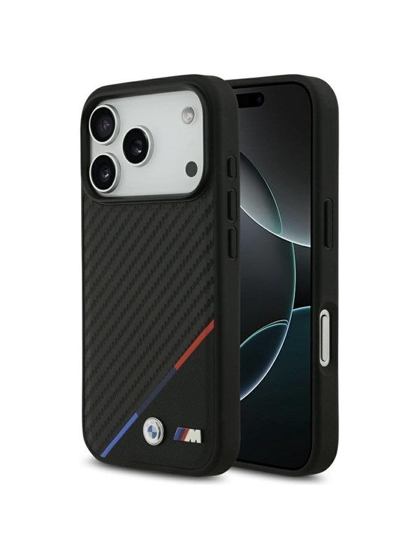 BMW M Carbon Tricolor Line MagSafe Case for iPhone 17 Pro - Black