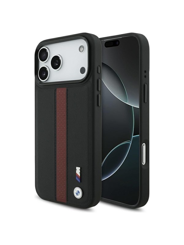 BMW M Perforated Stripe Logo MagSafe Case for iPhone 17 Pro Max - Red
