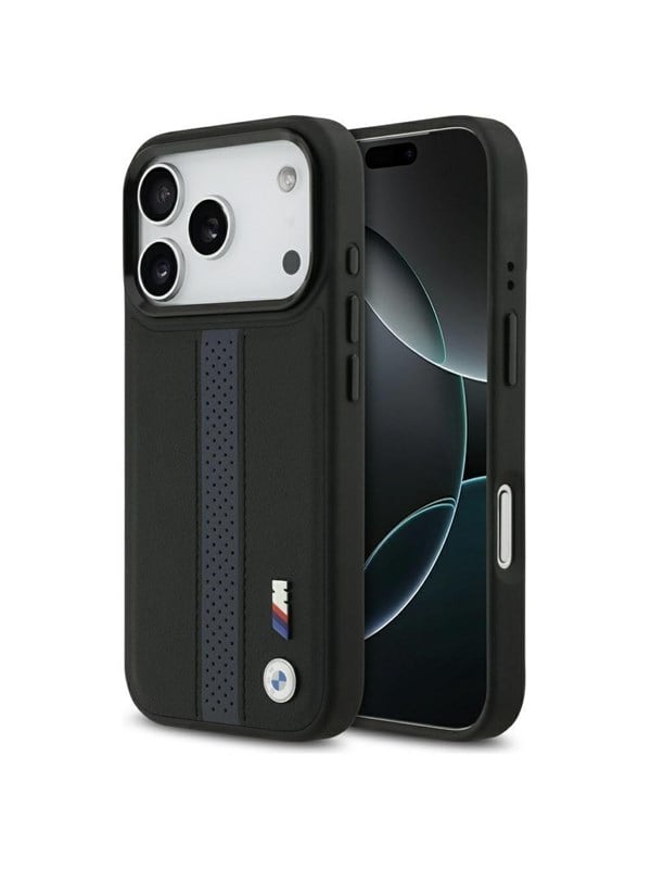 BMW M Perforated Stripe Logo MagSafe Case for iPhone 17 Pro - Blue