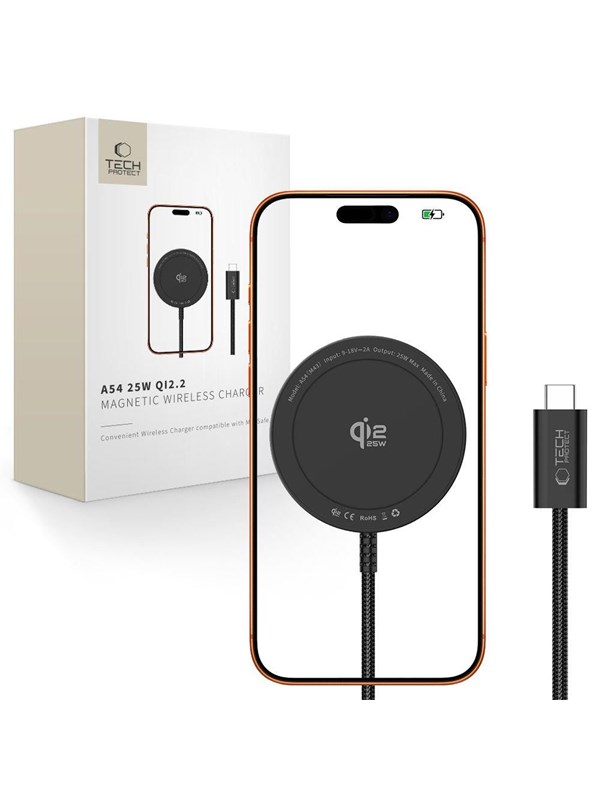 Tech-Protect A54 MagSafe 25W QI2.2 Wireless Charger - Black