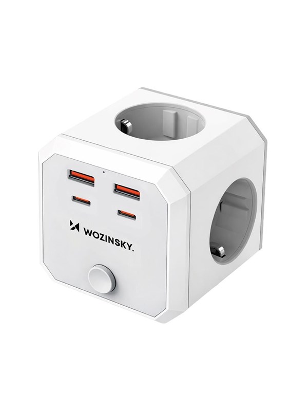 Wozinsky WKZ-4B Power Cube 4x AC 2x USB-A 2x USB-C PD 20 W 4000 W - White
