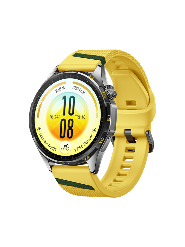 Huawei WATCH GT 7 46 mm /EasyCross geel fluoroelastomeer band / Batterijduur tot 21 dagen /GPS /Compatibel met iOS en Android
