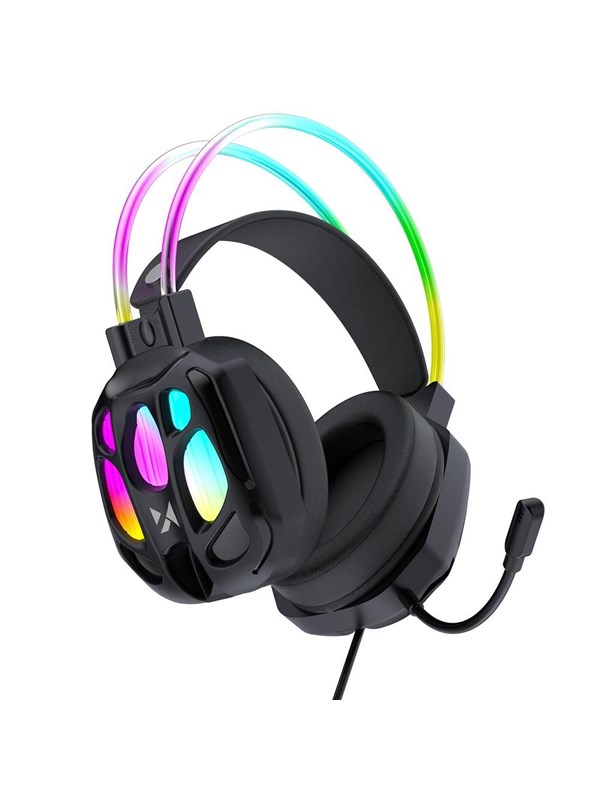 Wozinsky WSG-1118 Wired Gaming Headphones with Microphone and RGB Backlight - Black