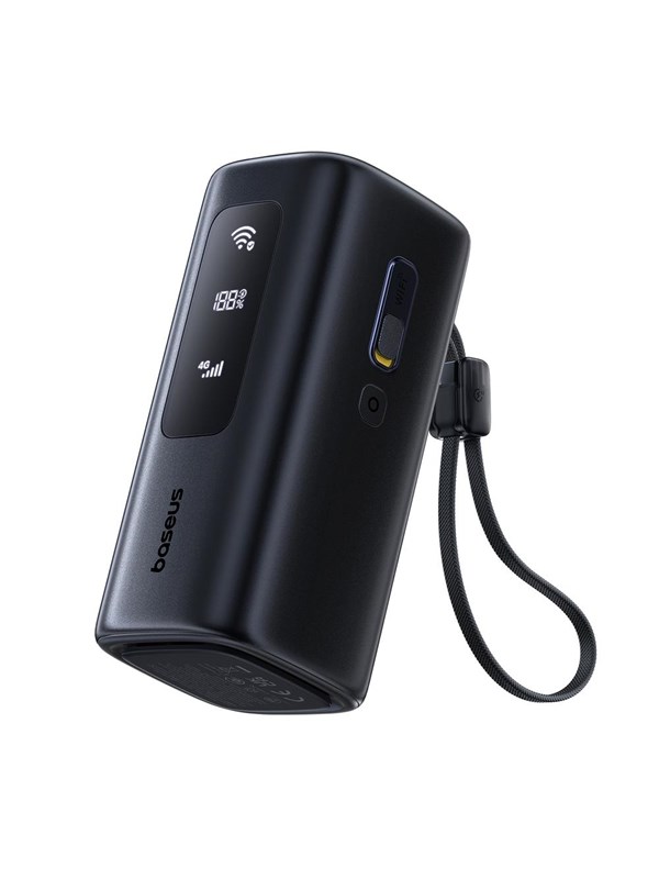 Baseus EnerGeek GX11 MiFi 20000mAh 67W Power Bank with Wi-Fi Function - Black