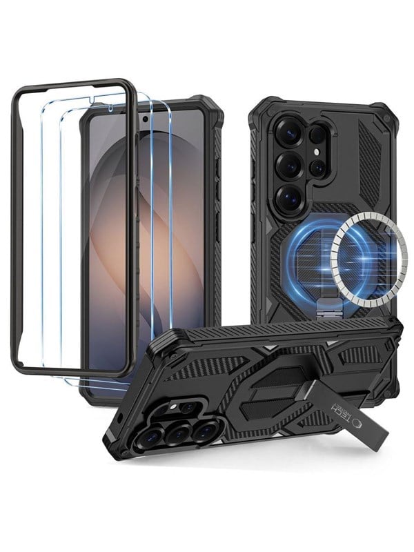 Tech-Protect MagBlast MagSafe Case + Tempered Glass 2-Pack for Samsung Galaxy S26 Ultra - Black