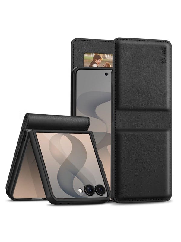 Tech-Protect Wallet Case for Samsung Galaxy Z Flip 8 - Black