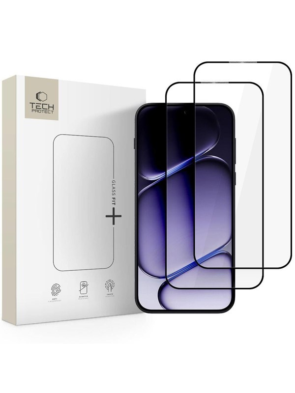 Tech-Protect Glass Fit+ 2-Pack Tempered Glass for OnePlus Nord 6 - Black