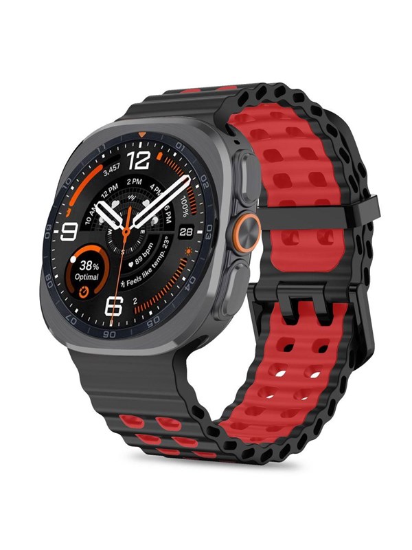 Tech-Protect Iconband Pro for Samsung Galaxy Watch Ultra/Ultra2 47mm - Black and Red