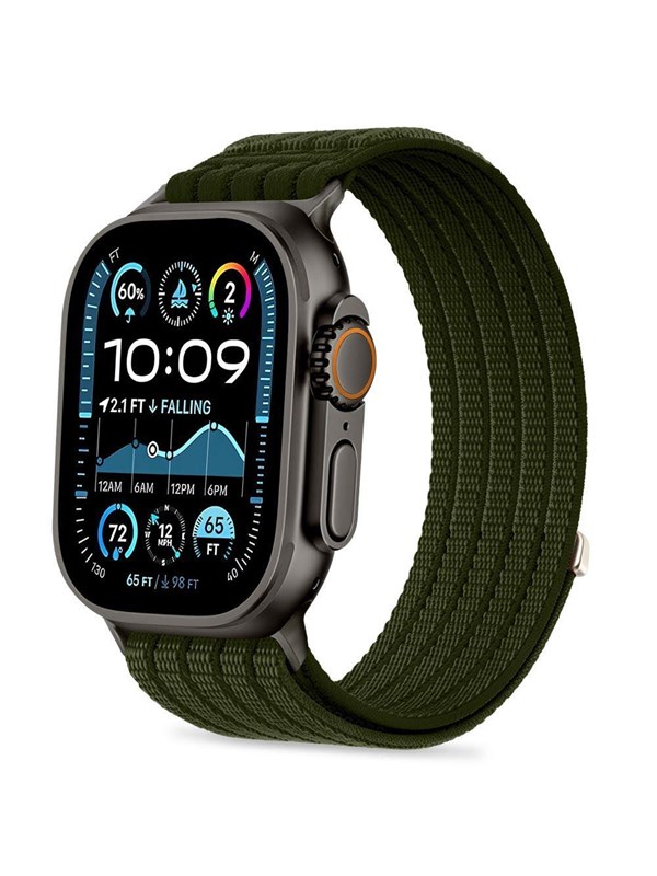 Tech-Protect Nylon Sport Band for Apple Watch 44 / 45 / 46 / 49 mm - Dark Green