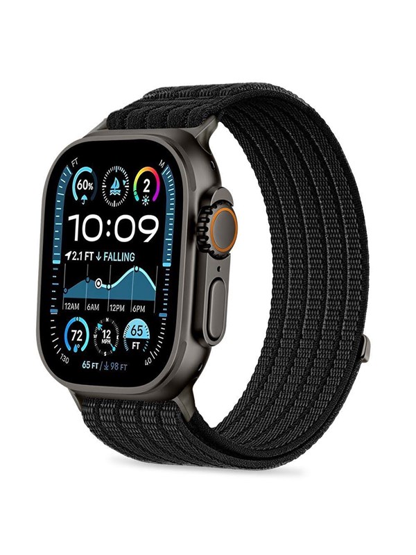 Tech-Protect Nylon Sport Strap for Apple Watch 44 / 45 / 46 / 49 mm - Black
