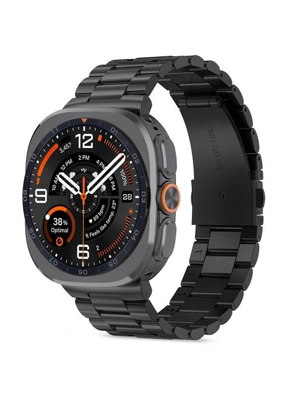 Tech-Protect Stainless Steel Bracelet for Samsung Galaxy Watch Ultra/Ultra2/Ultra2 47mm - Black