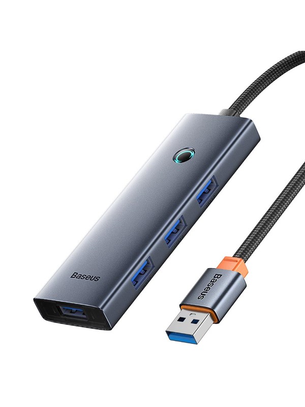 Baseus UltraJoy Series USB-A hub 4xUSB-A 3.0 1xUSB-C 5V 50cm - gray USB hub