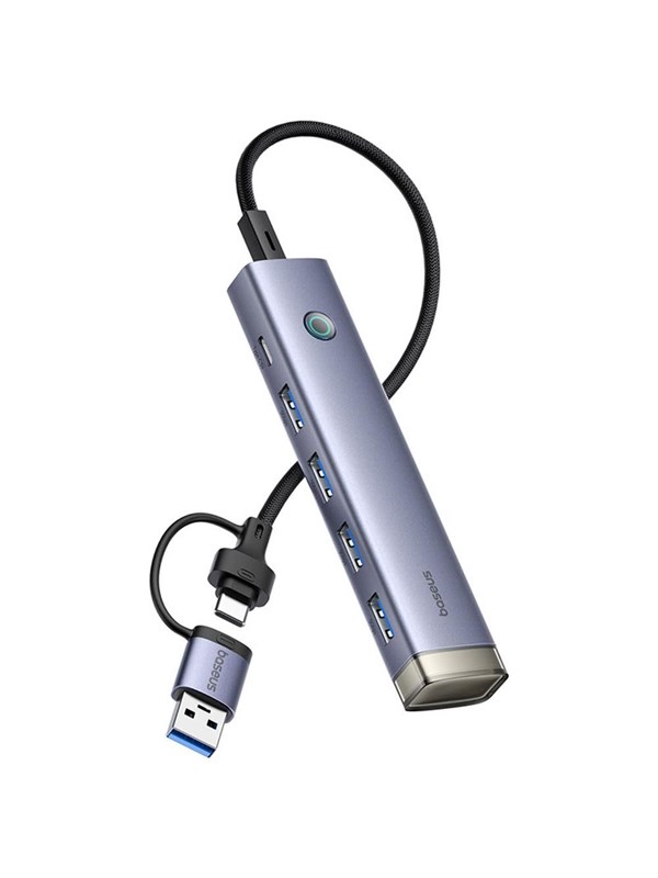 Baseus UltraJoy Series USB-A/USB-C hub 4xUSB-A 3.0 1xUSB-C 5V - gray USB hub