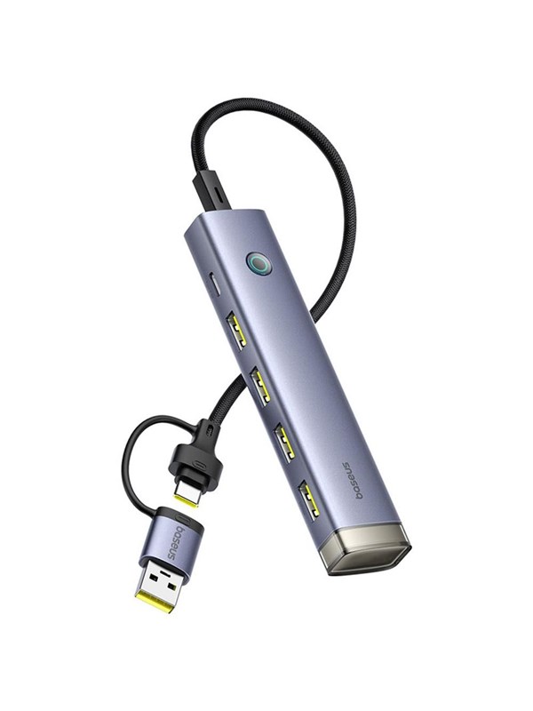 Baseus UltraJoy Series USB-A/USB-C hub 4xUSB-A 3.1 1xUSB-C 5V - gray USB hub