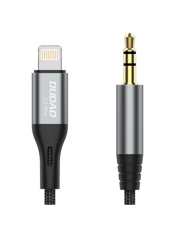 Dudao L11PRO Lightning to mini jack 3.5mm audio cable 1m - Gray