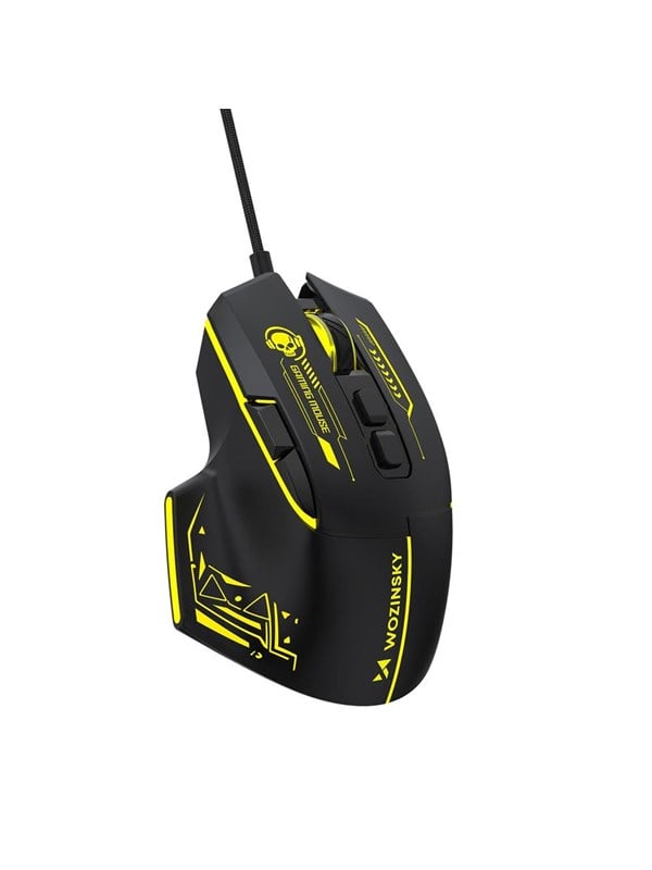 Wozinsky WMGK-1181W Wired Optical Gaming Mouse 7200 DPI with Backlight - Black and Yellow