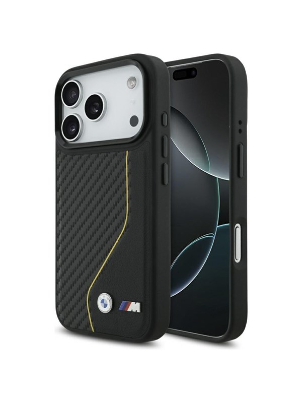 BMW M Carbon Line & Logo MagSafe Case for iPhone 17 Pro - Yellow