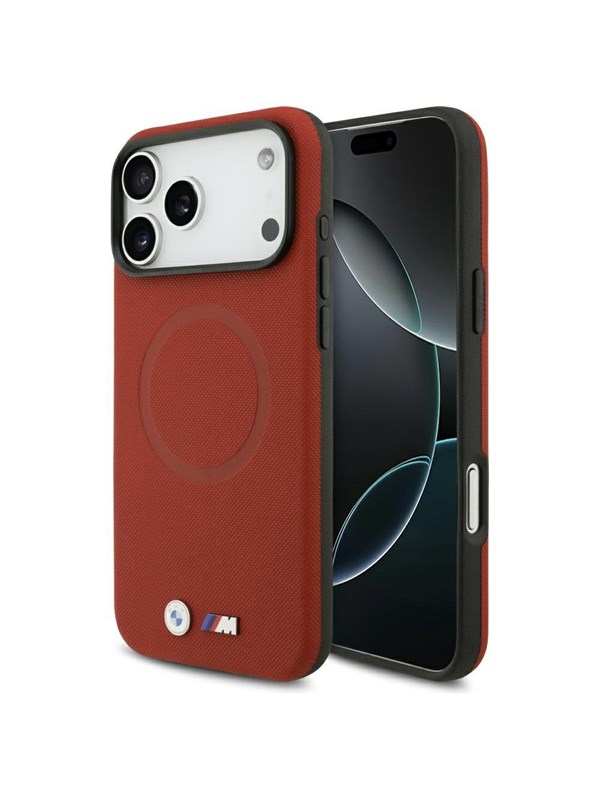 BMW M FW Metal Logo MagSafe Case for iPhone 17 Pro Max - Red