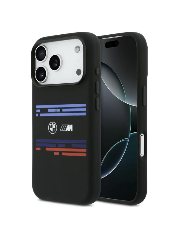BMW M Silicon Horizontal Line MagSafe Case for iPhone 17 Pro - Black