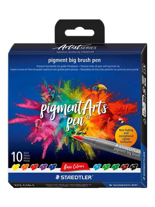 Staedtler Pigment Brush pen big basic 10 pcs.