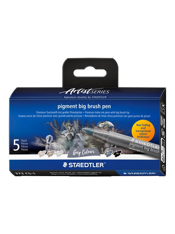 Staedtler pigment big brush pen Grey 5pcs