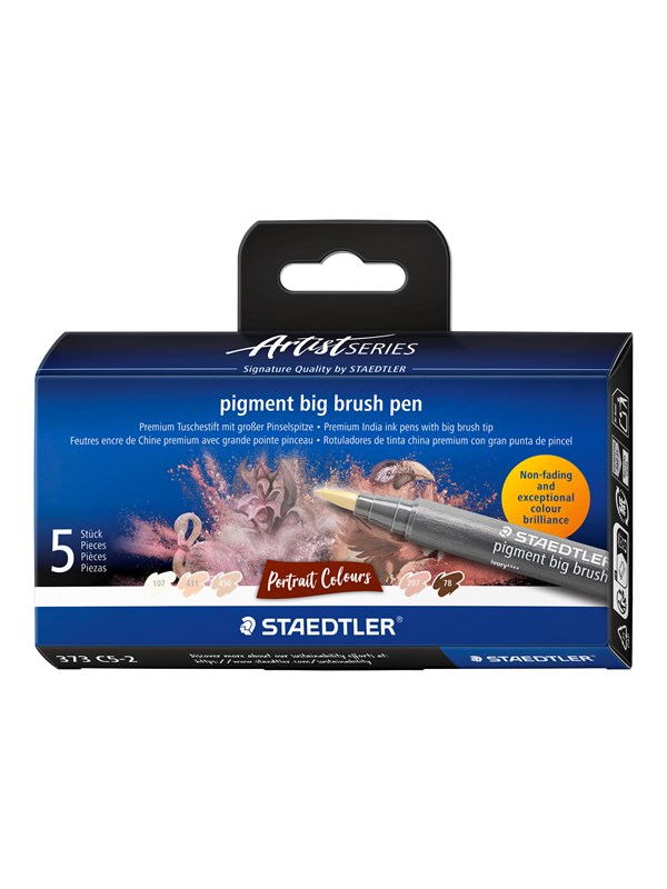 Staedtler pigment big brush pen Portrait 5pcs