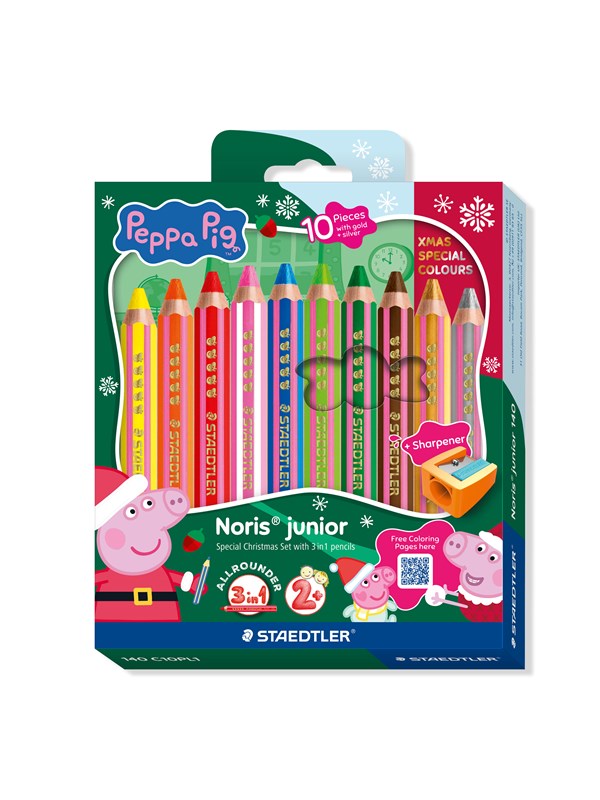 Staedtler Peppa Pig 3?in?1 coloured pencil 12 pcs Christmas set