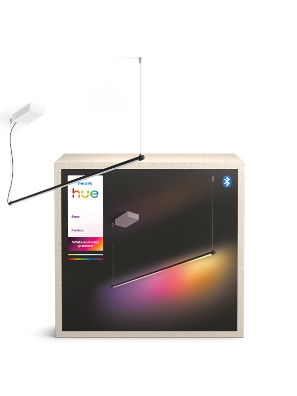 Philips Hue Signe - Tube hanglamp - zwart aluminium - Aanpasbaar wit en gekleurd licht - slimme verlichting
